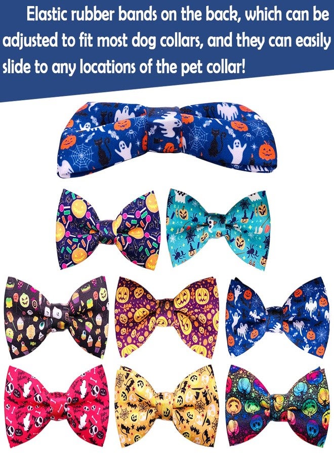 PET SHOW 10pcs Halloween Large Dog Bow Ties for Medium Big Detachable Dogs Bowties with Elastic Bands Attach to Collar Pet Grooming Collar Attachment Accessories - Image 5