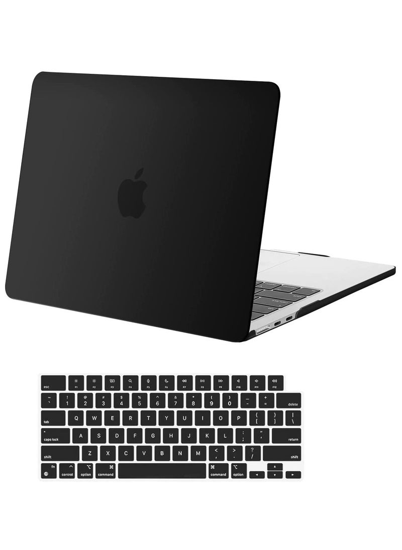 Generic - Macbook M2 2023 2022 MacBook Air 13 inch case Model A2681 Hard Shell Case & Keyboard Cover & Screen Protector for M2 Mac Air 13.6 in with Touch ID Black - Image 1