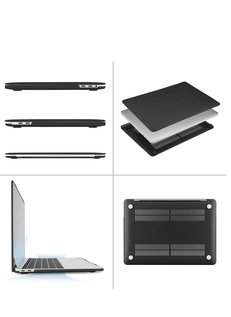 Generic - Macbook M2 2023 2022 MacBook Air 13 inch case Model A2681 Hard Shell Case & Keyboard Cover & Screen Protector for M2 Mac Air 13.6 in with Touch ID Black - Image 1