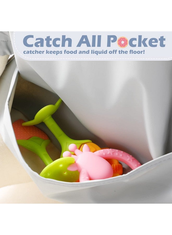 JaGely 4 Pack Long Sleeve Baby Bibs Waterproof Long Sleeved Bib Baby Eating Smock Bib Feeding Shirt Bib With Food Catcher(Soft Color) - Image 4