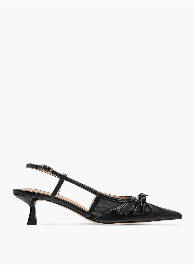 ELLE Women's Bow Accent Shoes with Buckle Closure and Kitten Heels  - Image 3