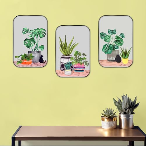 Indianara Set of 3 Framed Art Painting (3911BK) without glass 10.2 X 13, 10.2 X 13, 10.2 X 13 INCH (Style 7) - Image 3