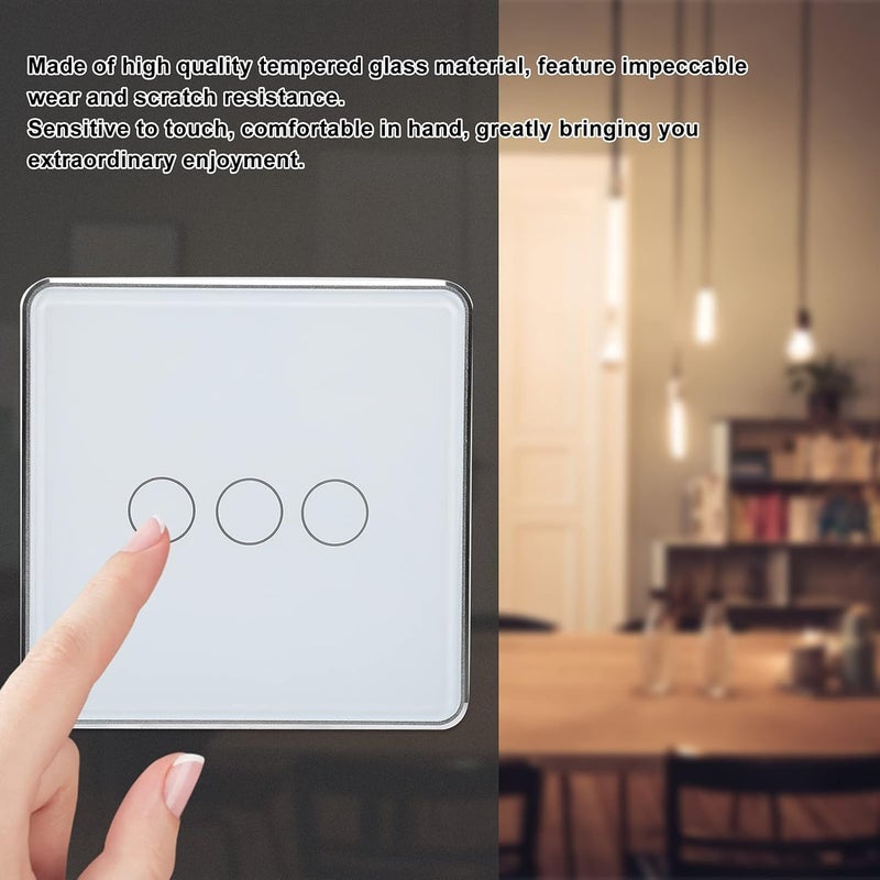 klarako Intelligent Touch Light Switch, Smart Light Switch, Smart Touch Button, 86 Type Touch Panel Wireless, 2.4G Voice Control, AC 100‑250V, for ZigBee (3 Way) - Image 3