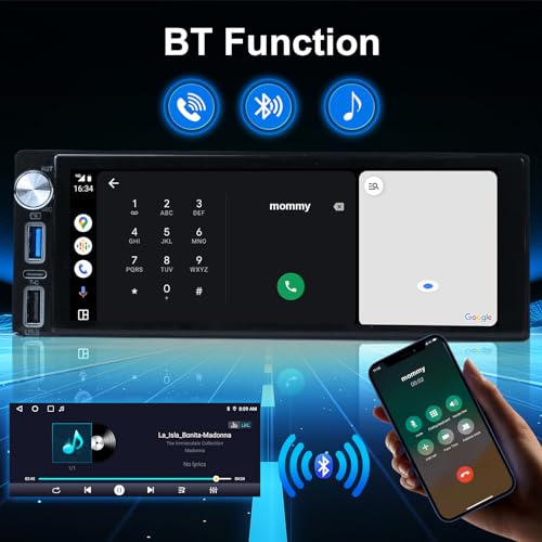 AINAVI 6.9-Inch Single Din Touchscreen Car Stereo - Android 2GB+64GB Type-C&USB Single Din Wired/Wireless Carplay Android Auto,1080P HD GPS Navigation Handsfree Calling WiFi, SWC/FM/BT (6.86-SD-C) - Image 5