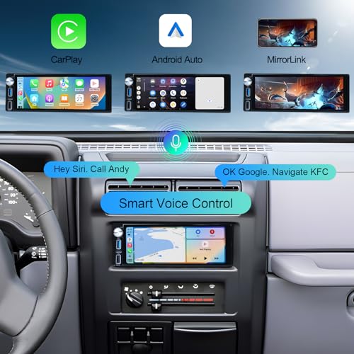 AINAVI 6.9-Inch Single Din Touchscreen Car Stereo - Android 2GB+64GB Type-C&USB Single Din Wired/Wireless Carplay Android Auto,1080P HD GPS Navigation Handsfree Calling WiFi, SWC/FM/BT (6.86-SD-C) - Image 3