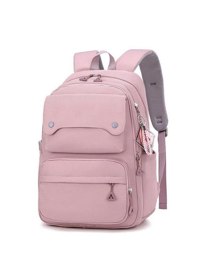  بالي حقيبة مدرسية PALAY® للبنات بسعة كبيرة 26 لترًا حقيبة ظهر جامعية للنساء والفتيات حقيبة مدرسية أنيقة مقاومة للماء وحقيبة كمبيوتر محمول عصرية وحقيبة سفر متعددة الجيوب للنساء - وردي - Image 1