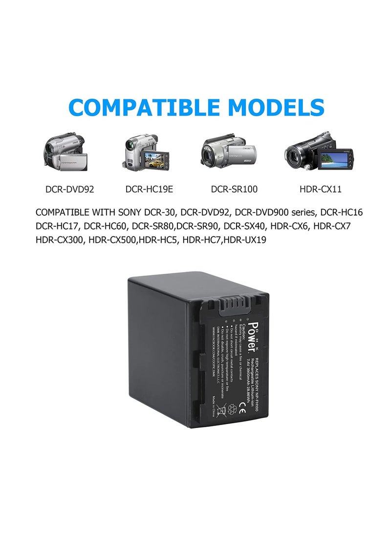 DMK Power NP-FH100 3300mAh Rechargeable Lithium-ion Battery Compatible with Sony Camcorders - Image 2