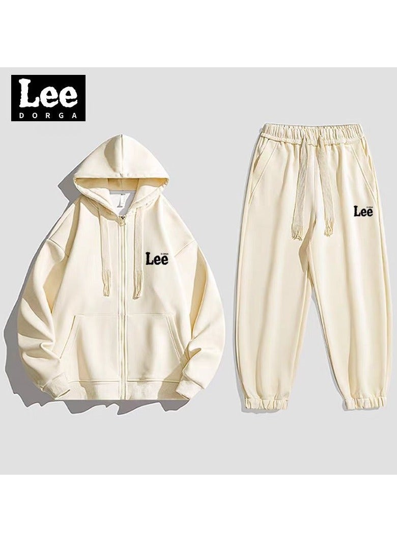 LEE Leisure Sports Suit Cardigan Hooded Sweatshirt Sweatpants Two-piece Set  - Image 1