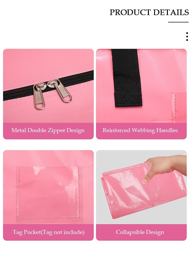 DUNISO Large Moving Bags, Foldable Large Capacity Woven Bags with Double Zippers, Clothes Storage Bag for Bedding, Space Saver, Clothes Organiser, Duffle Bag for College Dorm Travel Clothes Blankets Bedding  - Image 4