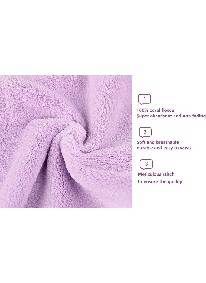 Generic Generic Microfiber Hair Towel Wrap for Women, Absorbent Quick Drying Turban for Wet, Dry Hair Hat, Super Absorbent Hair Drying Cap for Curly, Long & Thick Hair, Hair Drying Towels 2 Pack (Purple)  - Image 5