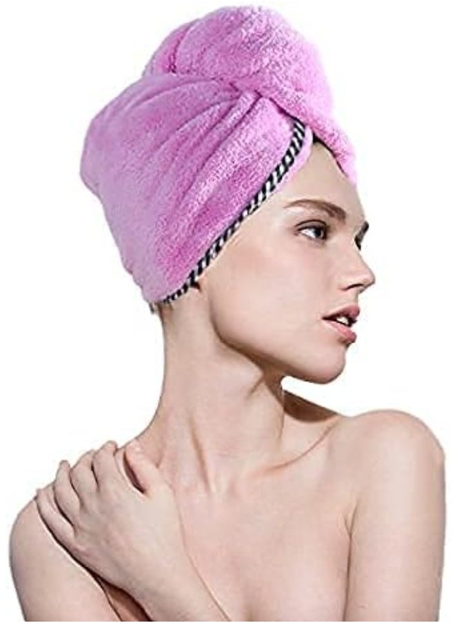Generic Generic Microfiber Hair Towel Wrap for Women, Absorbent Quick Drying Turban for Wet, Dry Hair Hat, Super Absorbent Hair Drying Cap for Curly, Long & Thick Hair, Hair Drying Towels 2 Pack (Purple)  - Image 2