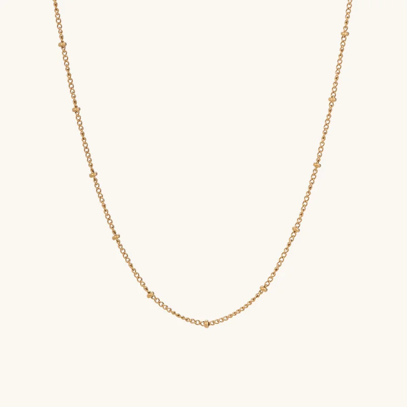 بالموناس PALMONAS Beaded Chain Necklace for Women | 18K Gold Plated, Waterproof & Anti-Tarnish