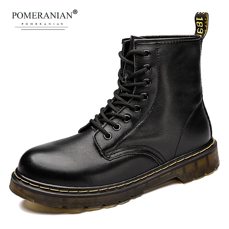 Pomeranian Top Layer Cowhide Eight-Hole Couple Martin Boots Men'S And Women'S Lace-Up Leather High Shoes Oxford Low Outdoor - Image 3