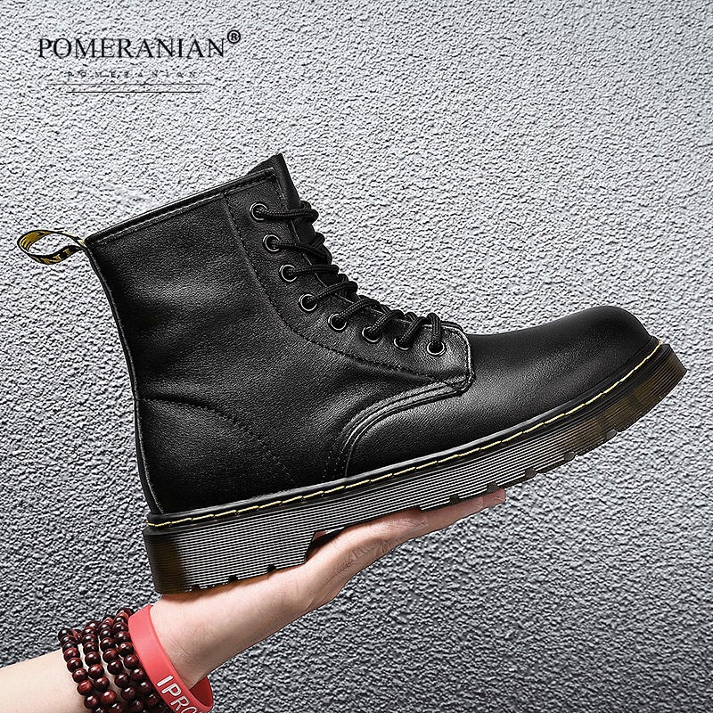 Pomeranian Top Layer Cowhide Eight-Hole Couple Martin Boots Men'S And Women'S Lace-Up Leather High Shoes Oxford Low Outdoor - Image 2