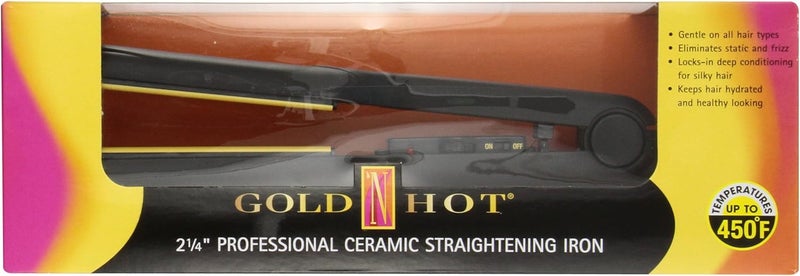 Gold N Hot 2-1/4 Inch Professional Ceramic Flat Iron for All Hair Types - Image 1