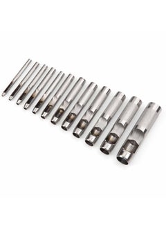 UPTODATETOOLS UpToDateTools 12Pcs Round Steel Hollow Punch Set 3mm to 19mm Leather Craft Hollow Hole Punch Tools For Leather Watch Band Gasket Belt Shoe Etc  - Image 1