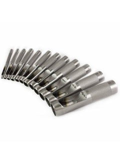 UPTODATETOOLS UpToDateTools 12Pcs Round Steel Hollow Punch Set 3mm to 19mm Leather Craft Hollow Hole Punch Tools For Leather Watch Band Gasket Belt Shoe Etc  - Image 4