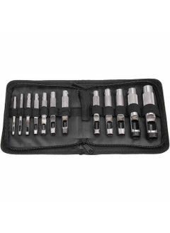 UPTODATETOOLS UpToDateTools 12Pcs Round Steel Hollow Punch Set 3mm to 19mm Leather Craft Hollow Hole Punch Tools For Leather Watch Band Gasket Belt Shoe Etc  - Image 5