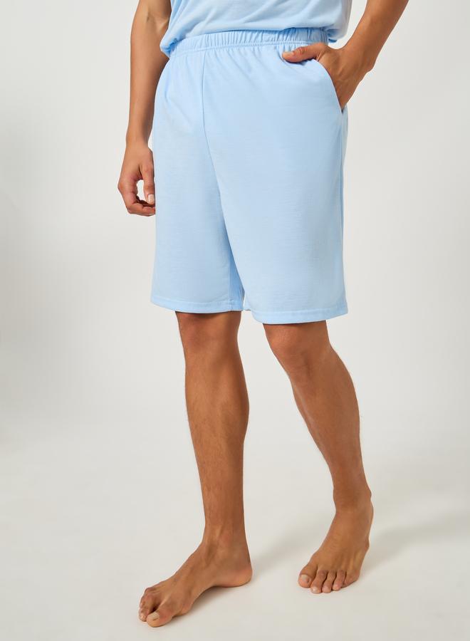 Styli Minimal Print Contrast Trim T-Shirt and Shorts Set - Image 5