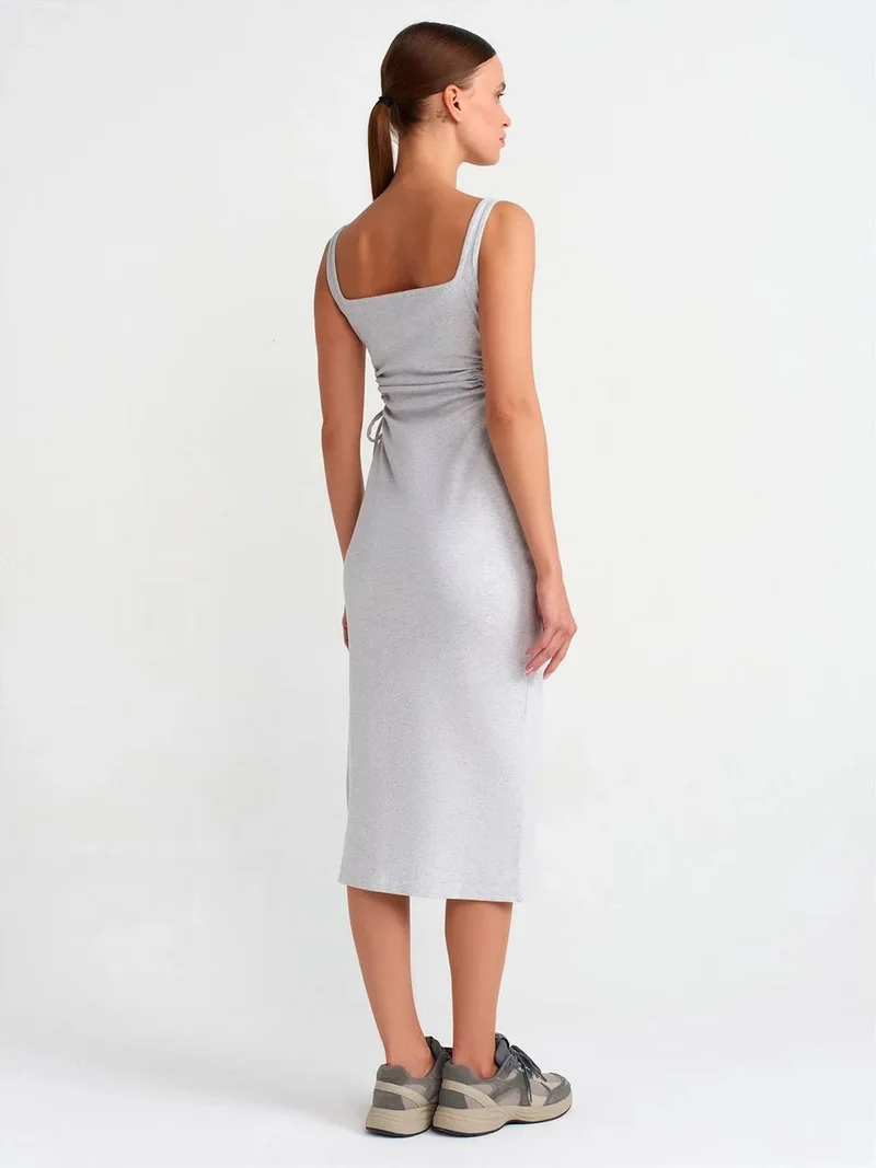 ديلفين Dilvin Sleeveless Bodycon Midi Dress With Cut-Out