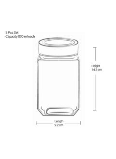 Treo By Milton Cube Storage Glass Jar, Set of 2, 800 ml Each, Transparent | BPA Free | Storage Jar | Kitchen Organiser | Modular | Multipurpose Jar - pzsku/Z875ED2C8059028890A0BZ/45/_/1738306630/49daa7c8-4c8a-4655-b5f5-85bd2bbc7da4