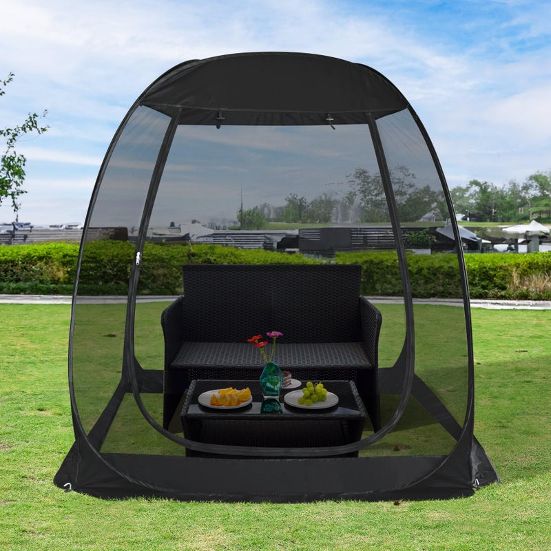 AlvantorÂ® Pop Up Screen House, Outdoor Mosquito Mesh Tent with UV Resistant, Pop Up Canopy Easy Up, Foldable Screen Room for Camping,Backyard, Garden, Patio(Black, 6x6 FT) - Image 1