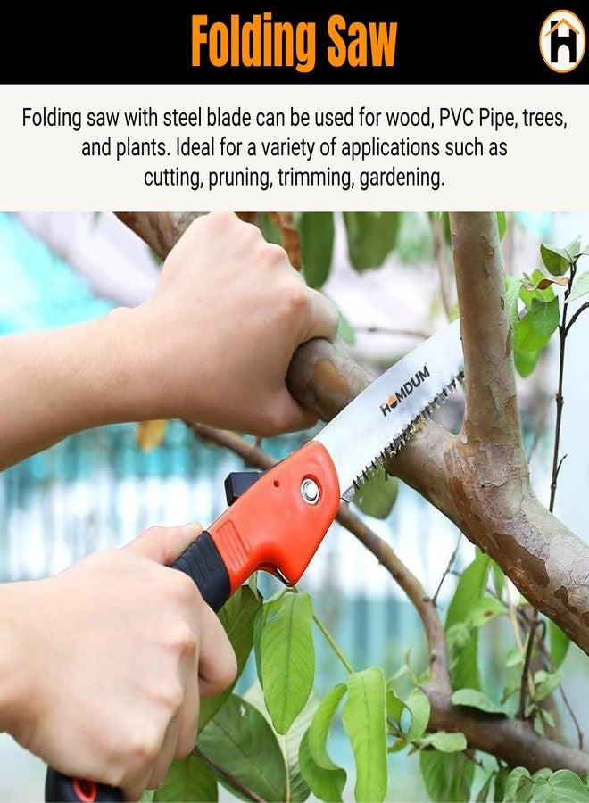 Homdum Folding Pruning Gardening Hand Saw with Secure Lock for Camping, Wood Cutting Tree Branch - Image 2