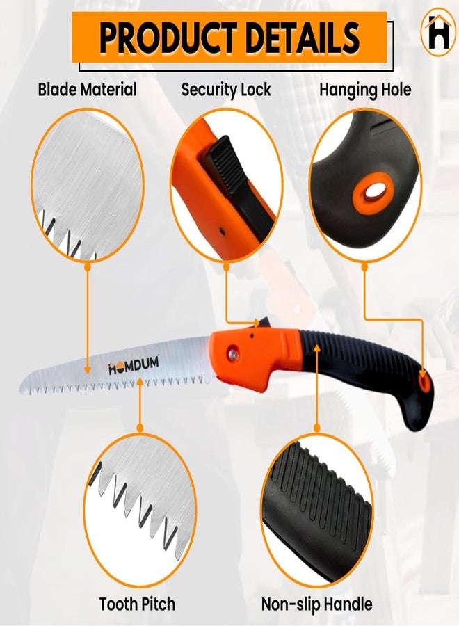 Homdum Folding Pruning Gardening Hand Saw with Secure Lock for Camping, Wood Cutting Tree Branch - Image 4