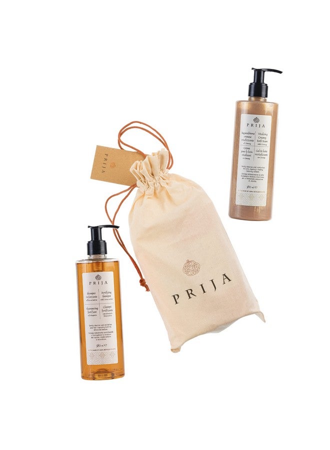 Prija Hair And Body Gift Pack (Includes Vitalizing Creamy Bath Foam With Ginseng And Fortifying Shampoo With Eruca Sativa) Vegan Friendly Dermatologically Tested Made With 100% Recycled Bottle - Image 3