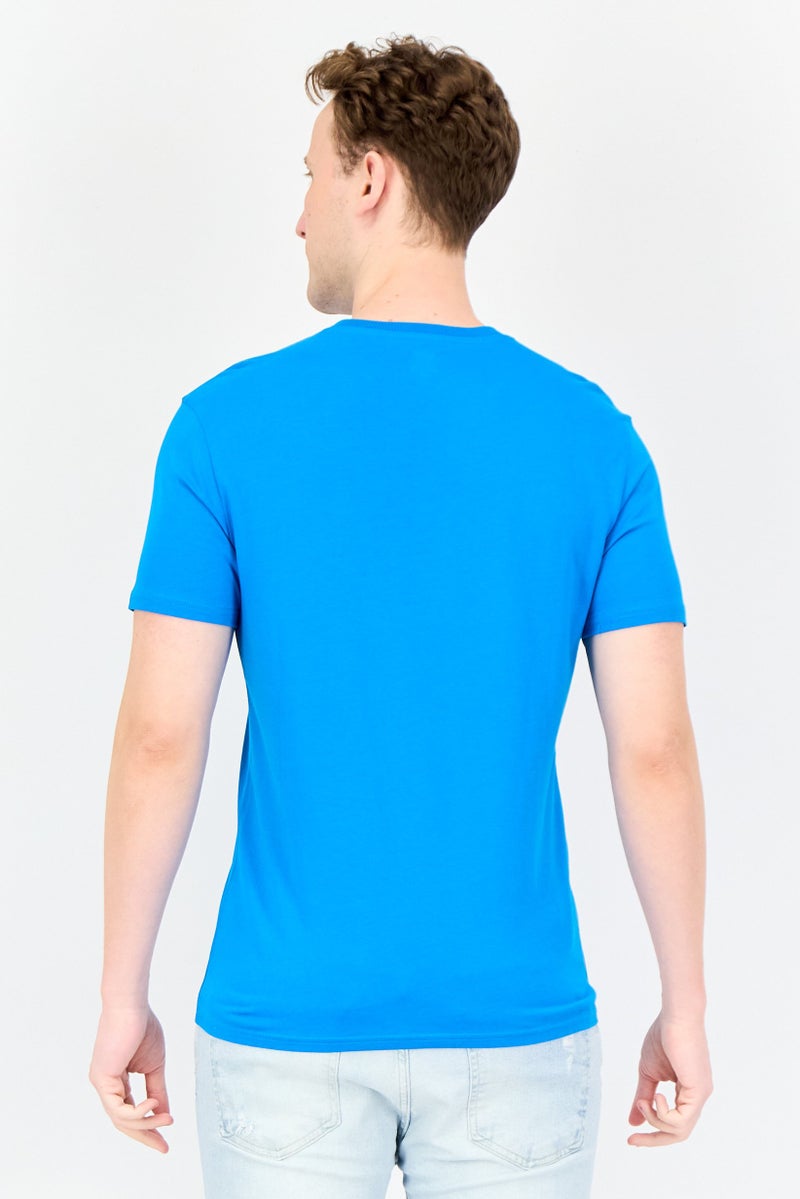 Levi's تي شيرت رجالي بأكمام قصيرة وياقة دائرية بشعار العلامة التجارية، أزرق - Image 3