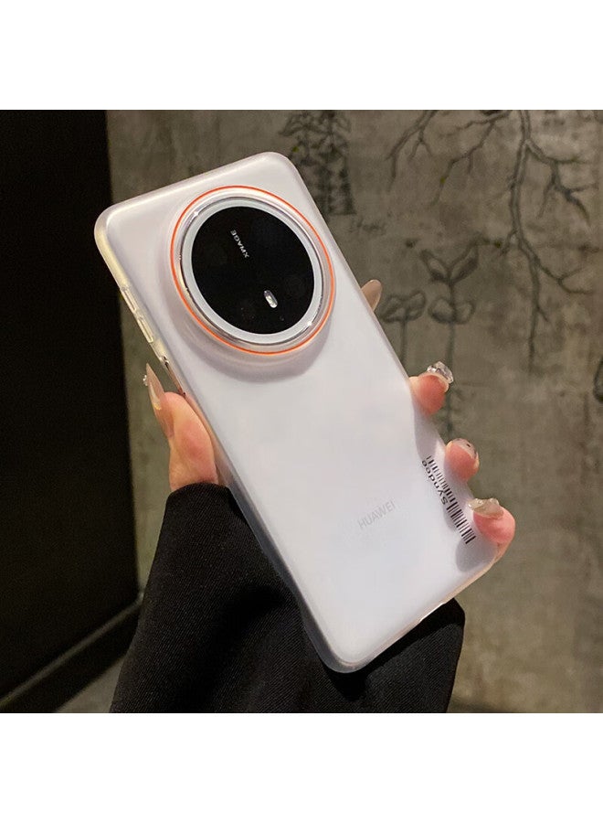 Gurrs Huawei Mate70 Pro Case, Full-cover Ultra-thin Matte Semi-transparent Anti-drop Hard Shell, Minimalist Stylish Color-block, Misty White - Image 1