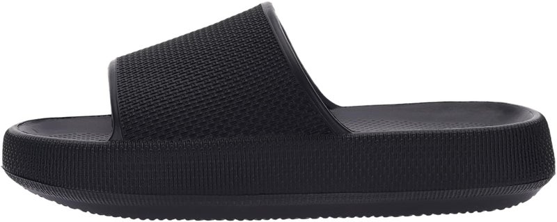 BRONAX Pillow Slippers for Women and Men | House Slides Shower Sandals | Cushioned Thick Sole 39-40 Black - Image 3