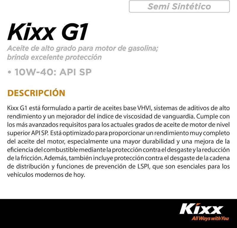 Kixx KEX API SN Plus 10W-40 Petrol Engine Oil - Image 2