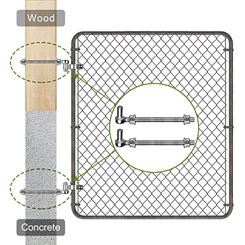 Insaga J Bolt Gate Hinge, 304 Stainless Steel Farm Gate Hinges, M12 x 8'' Gate Hinge Bolt 5/8'' for Chain Link Fence/Farm/Wooden Fence/Driveway, Supports up to 500lbs, 2pcs - Image 5