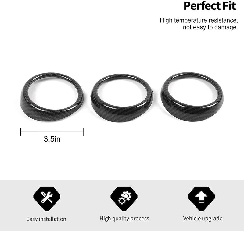 Jimen Carbon Fiber AC Vent Cover Trim for Ford Mustang - Image 3