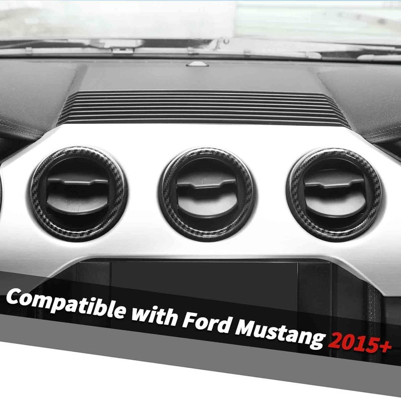 Jimen Carbon Fiber AC Vent Cover Trim for Ford Mustang - Image 2