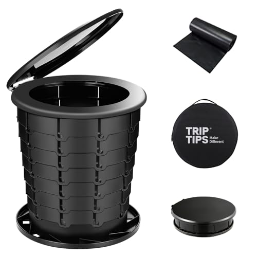 TRIPTIPS Upgrade Retractable Portable Toilet Travel Toilet Adjustable Height Camping Toilet Portable Potty for Adults Kids, Foldable Portable Toilet for Camping/Car - Image 1