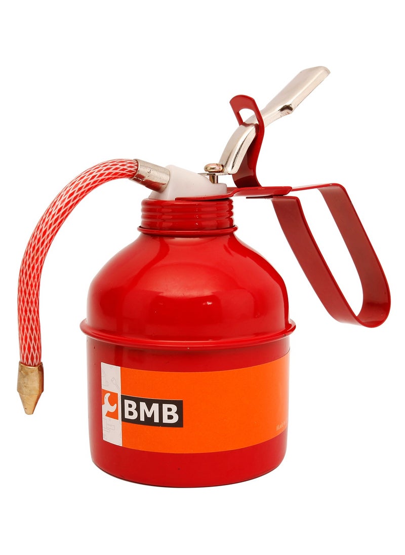 BMB tools Oil Can 500cc | Red Metal Pump Oil can tool for storing oil no leaked | High-Pressure Pistol Hand Pump Oil Can 