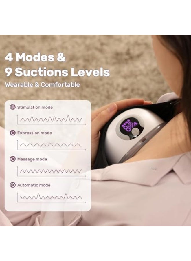 Wearable Breast Pump, Breastfeeding Pump with 3 Modes & 12 Levels, Electric Portable Breast Pump, 24mm (S32 White) - Image 4