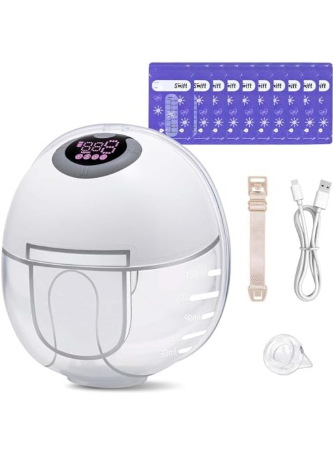Wearable Breast Pump, Breastfeeding Pump with 3 Modes & 12 Levels, Electric Portable Breast Pump, 24mm (S32 White) - Image 1