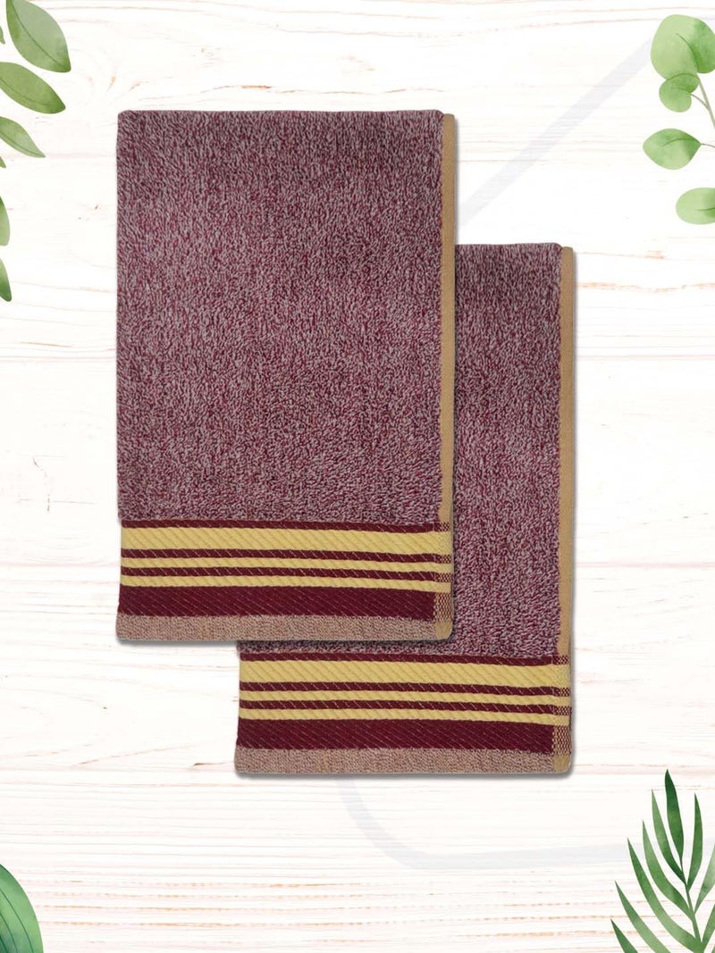 Athom Living Milange Hand Towels - 40 x 60 cm, Multipurpose, Soft Cotton, Absorbent, Quick-Drying, Maroon Color, Set of 4 - Image 2