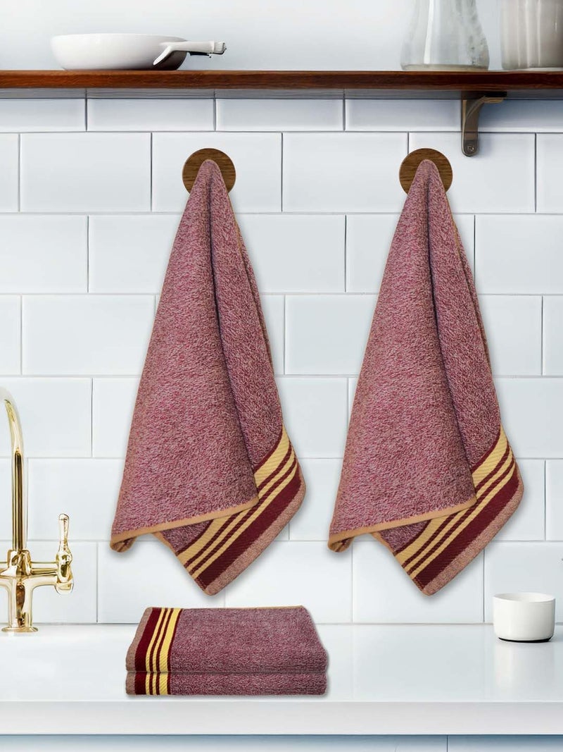 Athom Living Milange Hand Towels - 40 x 60 cm, Multipurpose, Soft Cotton, Absorbent, Quick-Drying, Maroon Color, Set of 4 - Image 3