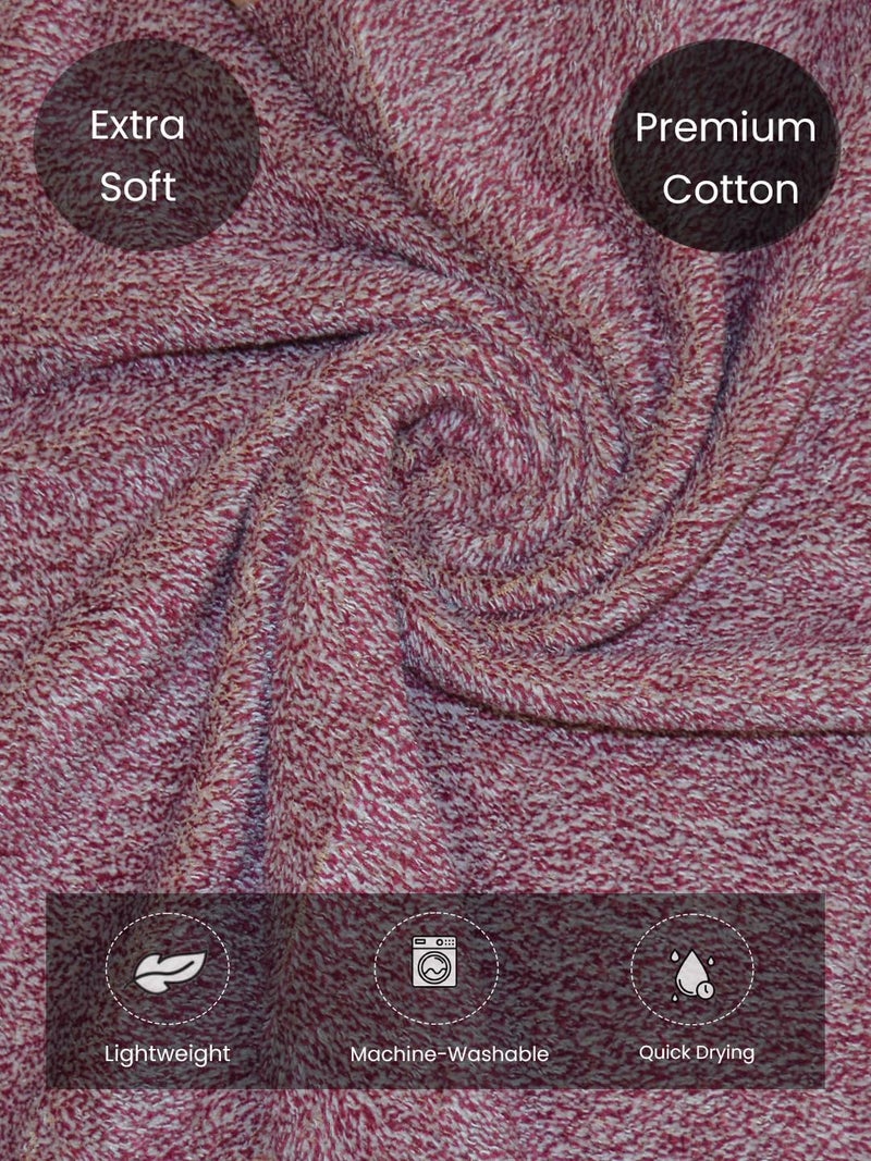 Athom Living Milange Hand Towels - 40 x 60 cm, Multipurpose, Soft Cotton, Absorbent, Quick-Drying, Maroon Color, Set of 4 - Image 4