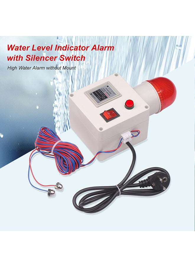 Generic - Water Level Indicator Alarm Water Level Alarm Sensor Waterline Indicating Alarm Low or High Water Level Sensor Alarm with Silencer Switch - Image 1
