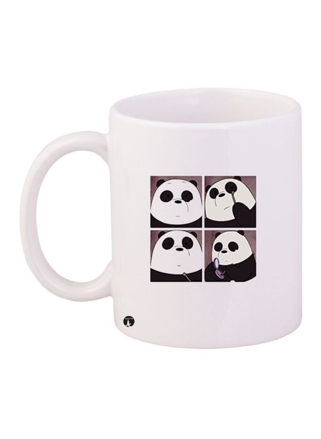 RYN Cartoon Printed Coffee Mug White/Black 11ounce