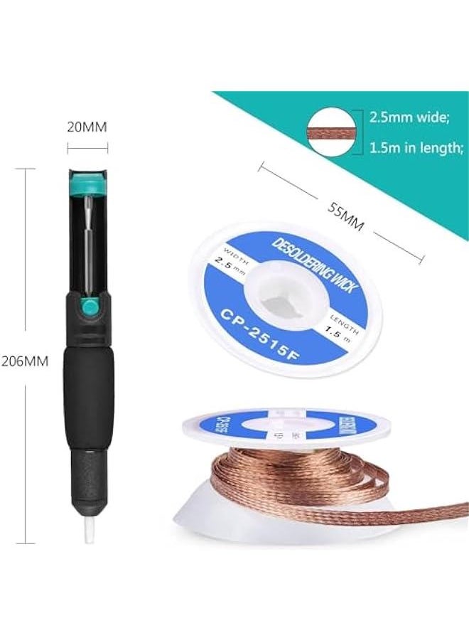 MOXO Solder Wick Desoldering Pump, Solder er Desoldering Wick, 2 Solder Braid 2.5mm Width, 1.5m Length Desoldering Vacuum Pump Solder Remover  - Image 2