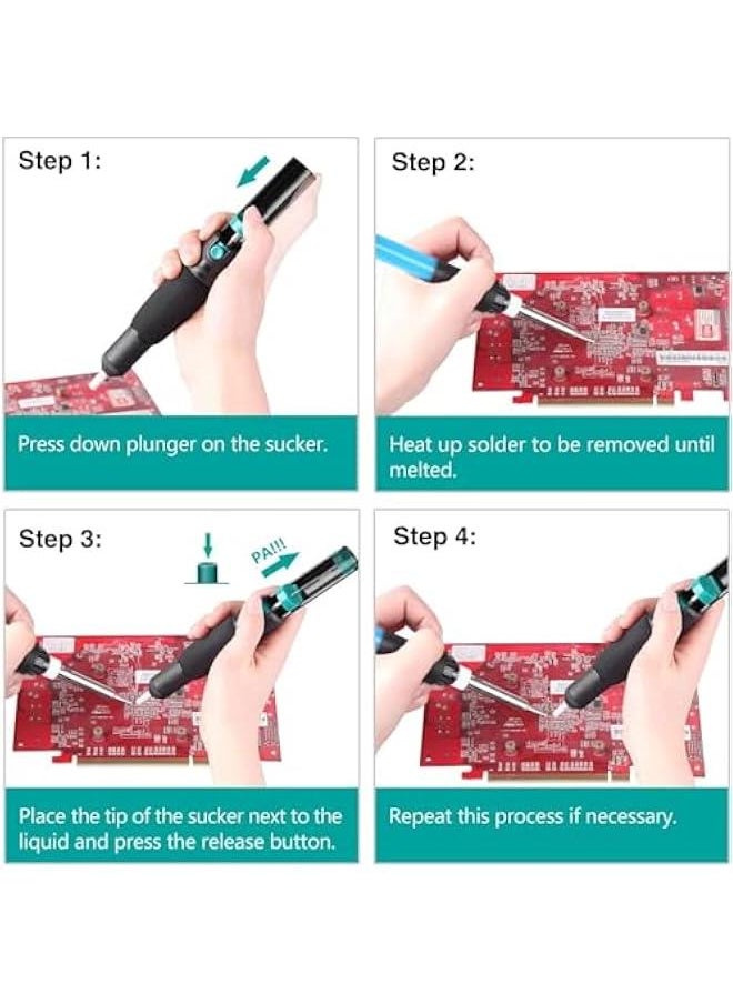 MOXO Solder Wick Desoldering Pump, Solder er Desoldering Wick, 2 Solder Braid 2.5mm Width, 1.5m Length Desoldering Vacuum Pump Solder Remover  - Image 3