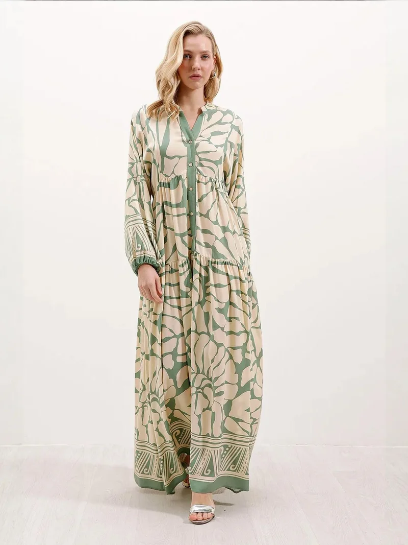 BDART Printed V-Neck Maxi Dress