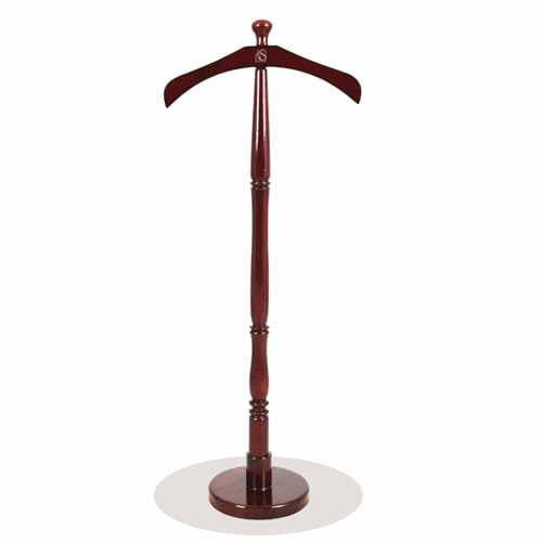 SOHAM SHREE Wooden Coat Stand/Cloth Hanger - Pedestal Type Glossy Dark Brown Colour for Office & Home Uses (Brown, Size : 9.5 x 18.5 x 48 Inch) - Image 1