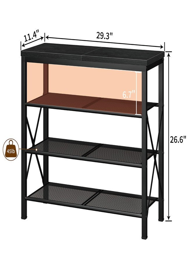 MILEFA Shoe Rack for Closet, 4 Tier Shoe Stand with Mesh Shelves, Metal Shoe Organizer for Front Door Entrance Garage, Black - Image 3